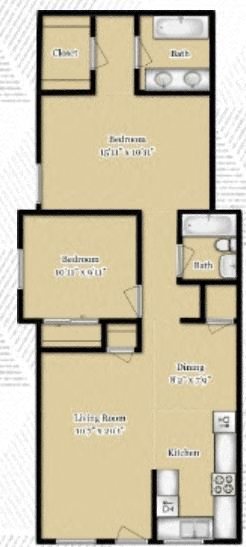 Sierra Canyon Apartments 2 Bed 2 Bath Floor Plan Sierra Canyon Apartments 2 Bed 2 Bath Floor Plan